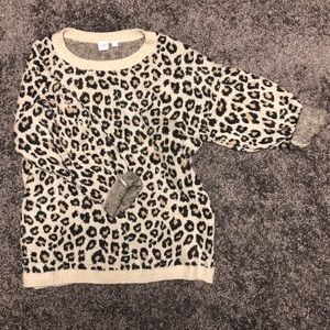 LEOPARD PRINT GAP SWEATER